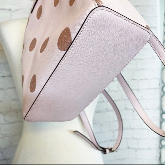 Kate Spade Haven Lane Sammi Backpack WKRU4790 Pink Glitter Dot Coated Canvas - Picture 6 of 10